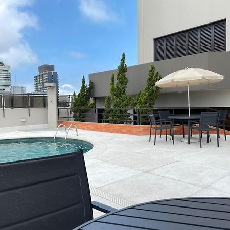 Flat No Hotel Cosmopolitan Com Estacionamento Gratis E Piscina Santos  Exteriör bild